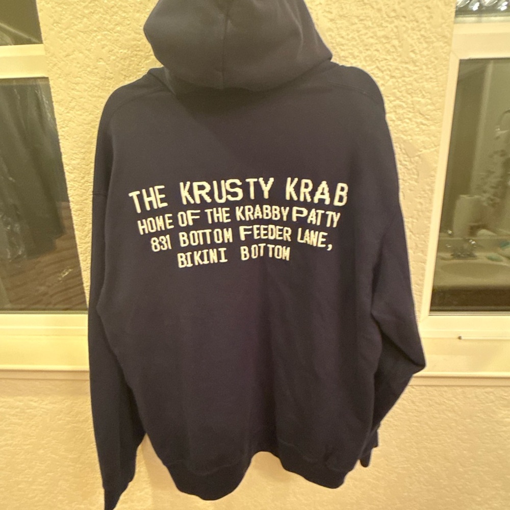 Uniqlo UT Hoodie SpongeBob Krabby Pattie Cactus Plant Flee Market Hoodie Navy XL - Picture 9 of 15